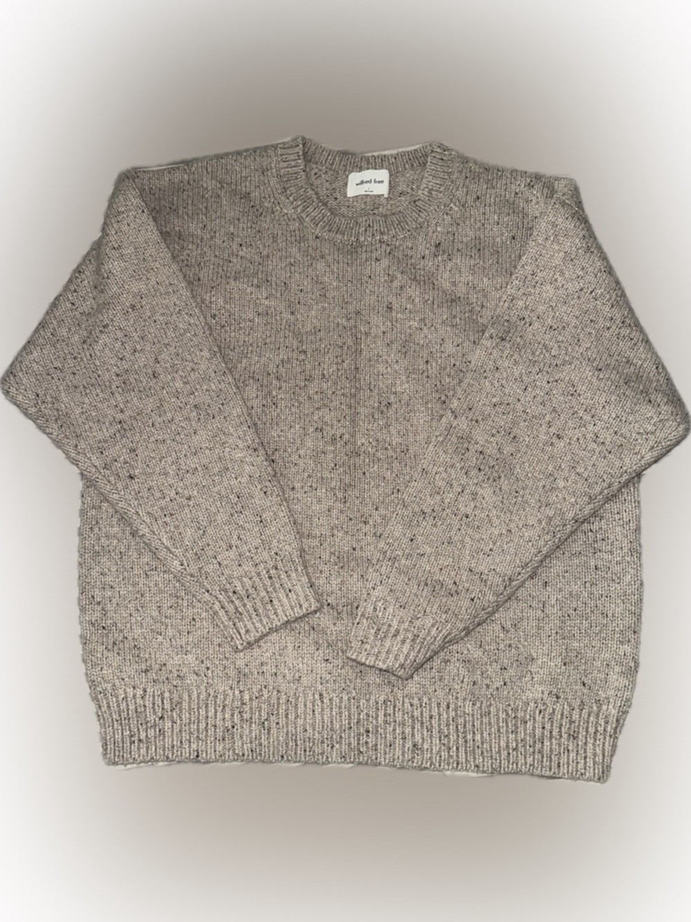 Aritzia MARL OAT BEIGE Bronco Crewneck Sweater - Picture 2 of 3
